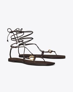 Tory Burch Linked Lace-Up Sandal - White