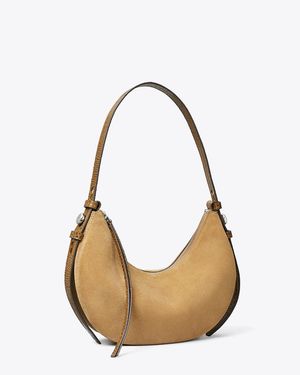 Tory Burch Romy Suede Half Moon Bag - Metallic