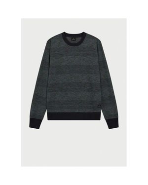 Paul Smith Static Stripe Crew Neck Sweater Col: 48 Ink, Size: Xxl - Black