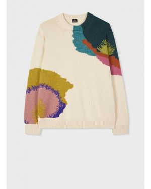 Paul Smith Abstract Flower Crew Neck Sweater Col: 04 - White