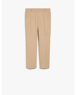 Weekend by Maxmara Vite Slim Fit Cotton Trouser Col - Natural