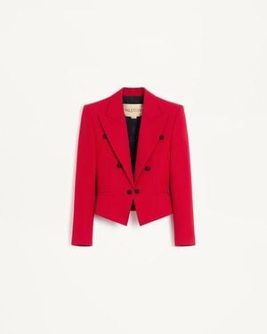 Valentino Jacke Aus Schurwolle Frau - Rot