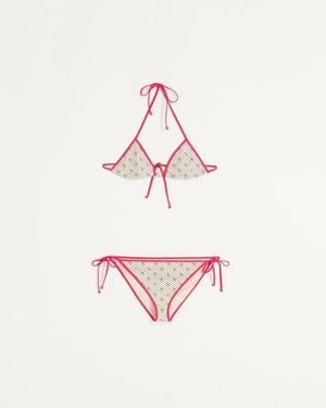 Valentino Bikini Aus Lycra Mit Gelatini Print Und Polka Dots Frau - Pink
