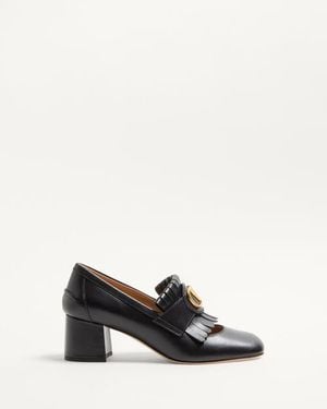 Valentino Garavani Vlogo Signature Pumps Aus Kalbsleder Mit Fransen, 55 Mm Frau - Weiß