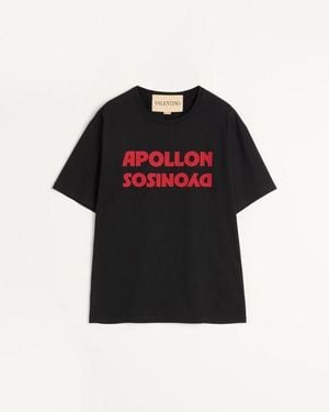 Valentino Baumwoll-T-Shirt Mit Apollon/Dyonisos-Aufdruck Mann - Schwarz