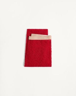 Valentino Strumpfhose Mit Blumenspitze Frau - Rot