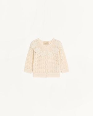 Valentino Bestickter Cardigan Frau - Natur