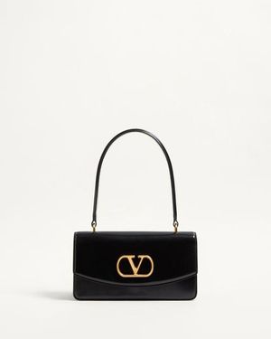 Valentino Garavani Vain Tasche Mit Henkel Aus Glänzendem Kalbsleder Frau - Weiß