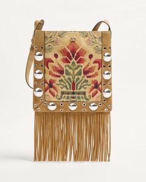 Valentino Garavani Nellcôte Schultertasche Aus Jacquard-Stoff Mit Fransen Mann - Mehrfarbig