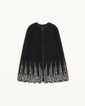 Valentino Besticktes Compact Drap Cape Frau - Schwarz