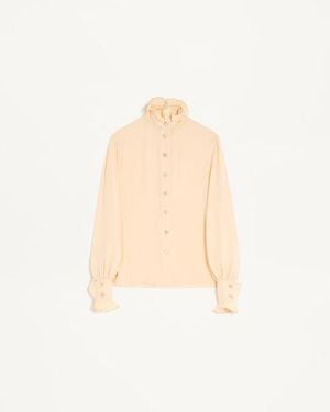 Valentino Bluse Aus Georgette Frau - Weiß
