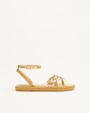 Valentino Garavani Bribri Laminierte Kalbsledersandale 20Mm Frau - Mettallic