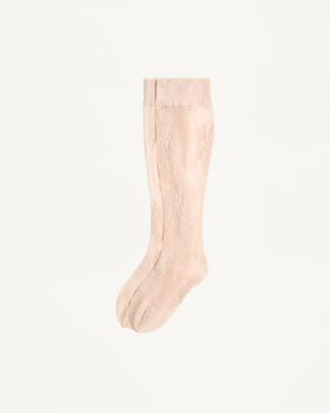 Valentino Kniestrümpfe Aus Lycra Mit Blumenmuster Frau - Weiß