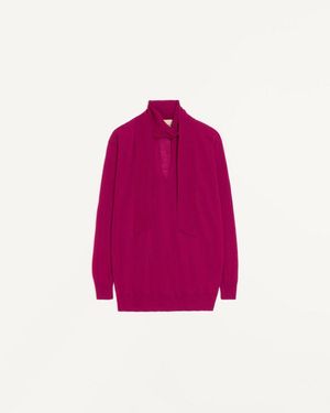 Valentino Wollpullover Mit Schal Frau - Pink
