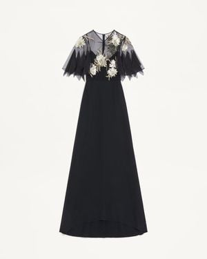 Valentino Cady Couture Kleid Mit Stickerei Frau - Schwarz