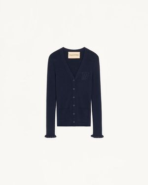Valentino Wollcardigan Frau - Blau