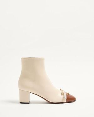 Valentino Garavani Valet Du Roi Stiefelette Aus Ziegenleder 60 Mm Frau - Natur