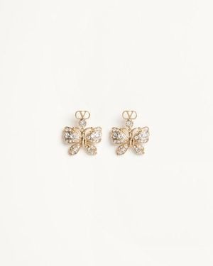 Valentino Garavani Flutterby Ohrringe Aus Metall Und Swarovski-Kristallen Frau - Natur