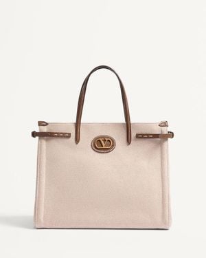 Valentino Garavani Antibes Mittelgrosser Shopper Aus Canvas Mann - Natur