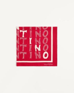 Valentino Garavani Le Fou De L'Archive Seidenschal Aus Dem Archiv Frau - Rot