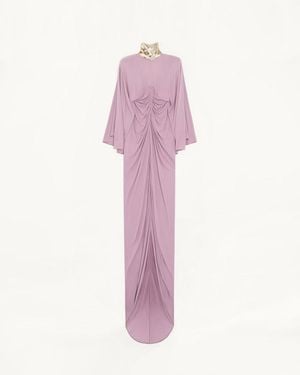 Valentino Langes Kleid Aus Besticktem Jersey-Crêpe Frau - Pink
