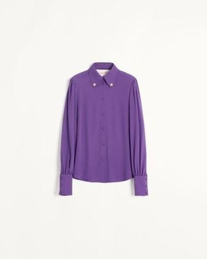 Valentino Bluse Aus Georgette Frau - Lila