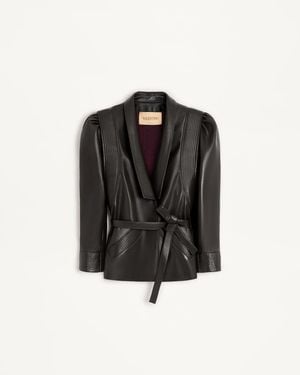 Valentino Nappa-Lederjacke Frau - Schwarz