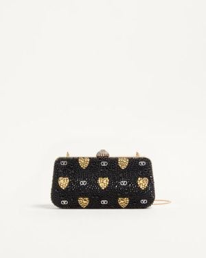 Valentino Garavani Carry Secrets Minaudiere Mit Strass-Cour De Cœur-Motiv Frau - Weiß