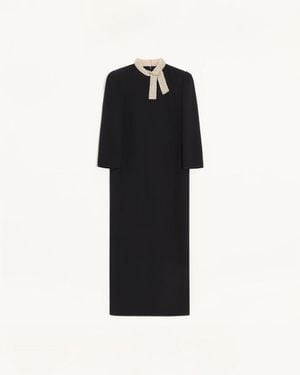 Valentino Besticktes Kleid Aus Cady Couture Frau - Schwarz