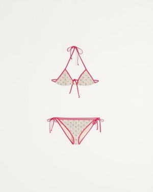 Valentino Bikini Aus Lycra Mit Gelatini Print Und Polka Dots Frau - Pink