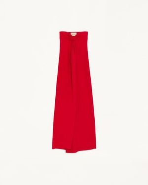 Valentino Langes Kleid Aus Cady Couture Frau - Rot