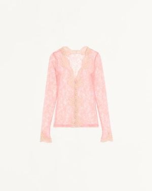 Valentino Stretch-Lace-Cardigan Frau - Pink