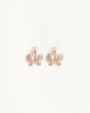 Valentino Garavani Flutterby Ohrringe Aus Metall Und Swarovski-Kristallen Frau - Natur