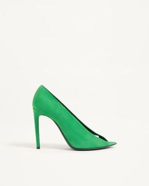 Valentino Garavani Révélé Peeptoe-Pumps Aus Wildleder 105 Mm Frau - Grün