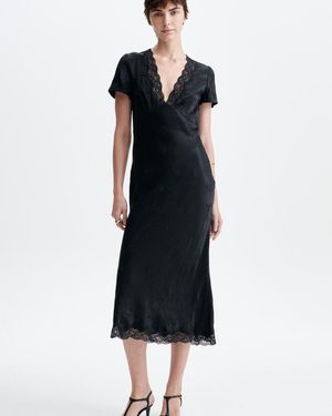 Vanessa Bruno Robe Longue Dentelle Hollie - Noir