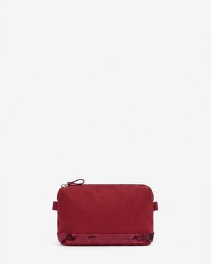 Vanessa Bruno Petite Trousse Zippée En Toile - Rouge