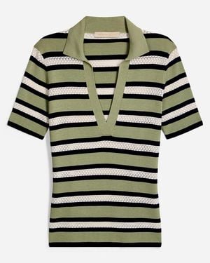 Vanessa Bruno Pull Col Polo Rayé Handy - Bleu