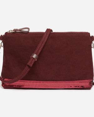 Vanessa Bruno Pochette Zippé En Toile - Rouge