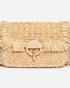Vanessa Bruno Petit Sac Moon En Raphia - Neutre