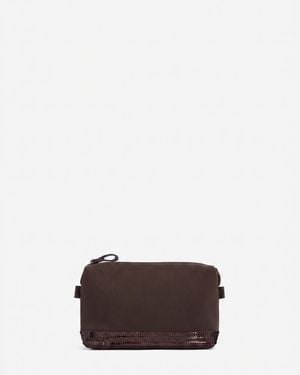 Vanessa Bruno Petite Trousse Zippée En Toile - Multicolore