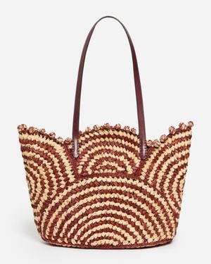 Vanessa Bruno Panier Bicolore En Raphia - Marron