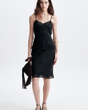 Vanessa Bruno Caraco Jacquard Satiné Glycine - Noir