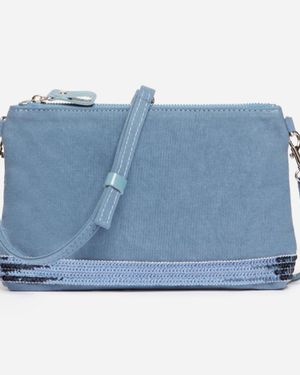 Vanessa Bruno Pochette Zippée En Toile - Bleu