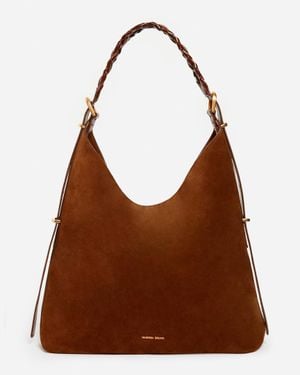 Vanessa Bruno Grand Sac Hobo Jess En Cuir Velours - Marron