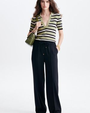 Vanessa Bruno Pull Col Polo Rayé Handy - Bleu