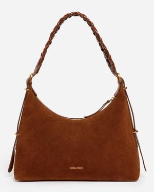 Vanessa Bruno Petit Sac Hobo Jess En Cuir Velours - Marron