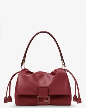 Fendi Mamma Baguette Medium Leather Crossbody Bag - Red