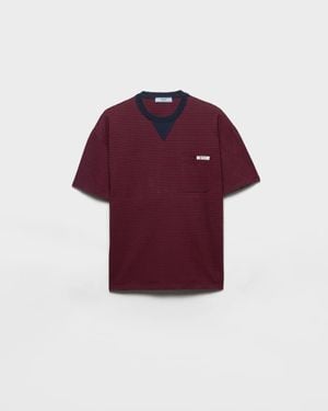 Prada Cotton Overshirt Fit T-Shirt Bordeaux - Red