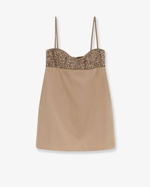 retroféte Shyla Satin Dress - Natural