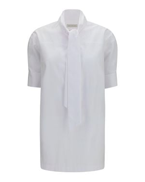 Dries Van Noten Cotton Shirt With Scarf Detail - White